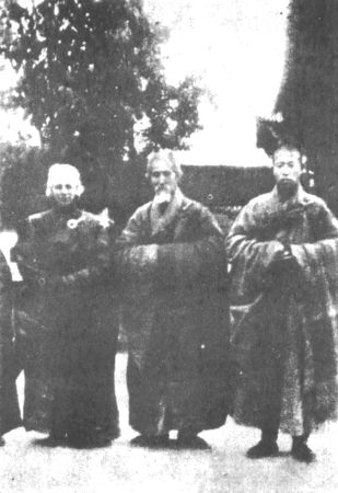 Young Master Hua with Elder Master Xuyun at Nanhua Monastery, 1948